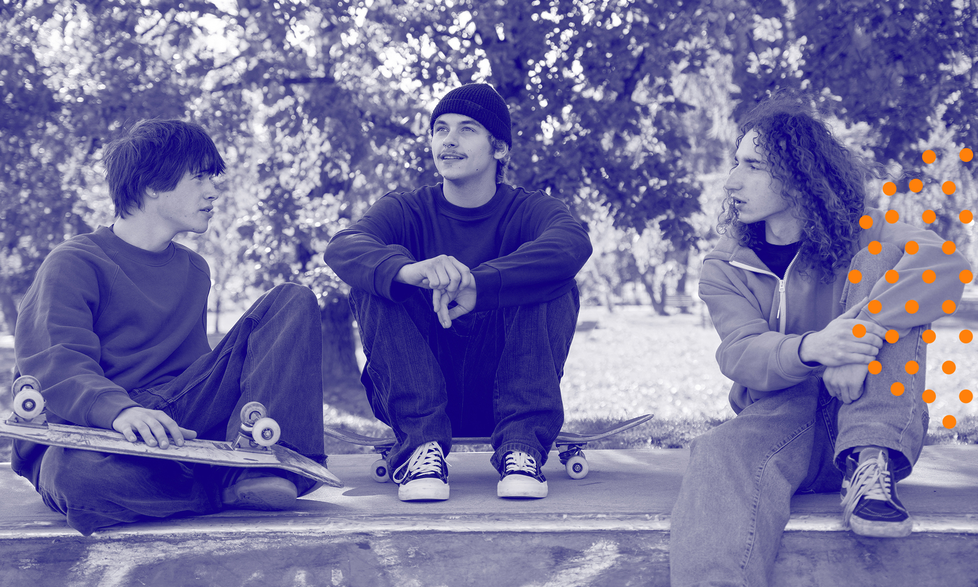 young boys socializing